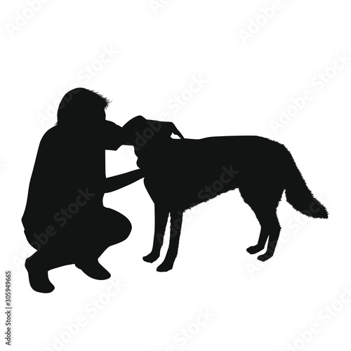 The Dog And His Master Silhouette