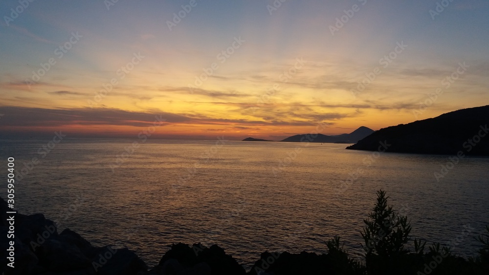 Beautiful sunset in Montenegro
