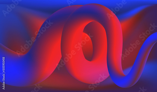 Red, Blue Fluid Digital Ele...