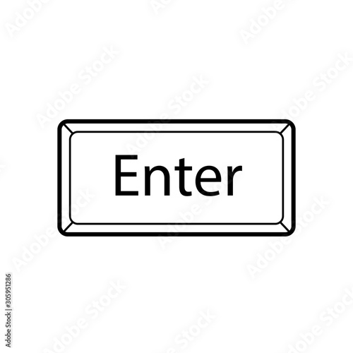 Keyboard button "Enter". Isolated lined vector icon. Computer user command symbol.