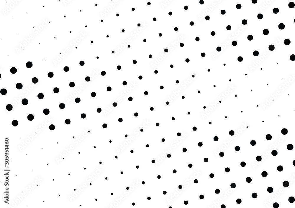 Fototapeta Abstract halftone dotted background. Monochrome grunge pattern with dot and circles. Vector modern pop art texture for posters, sites, business cards, cover, postcards, labels, stickers layout.