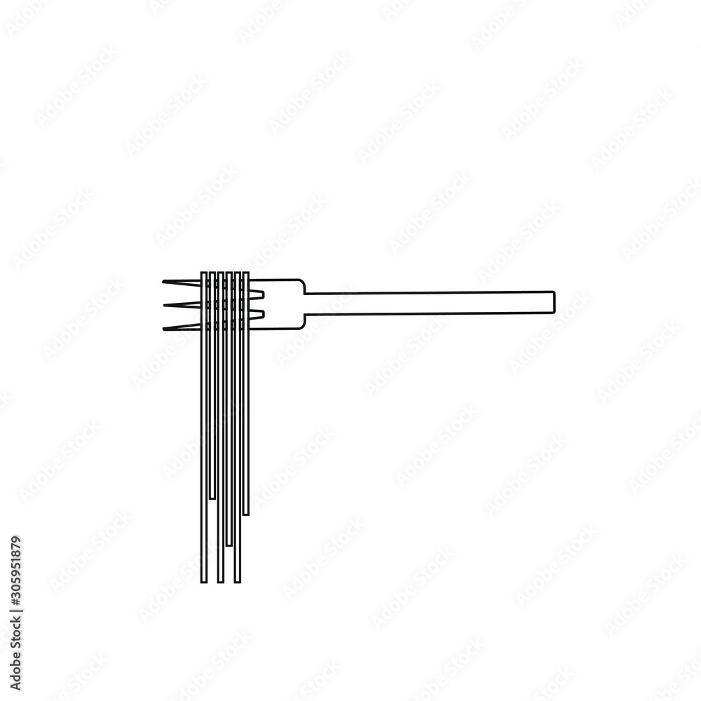 vector fork icon with spaghetti vector fork icon with spaghetti