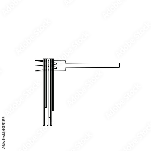 vector fork icon with spaghetti
