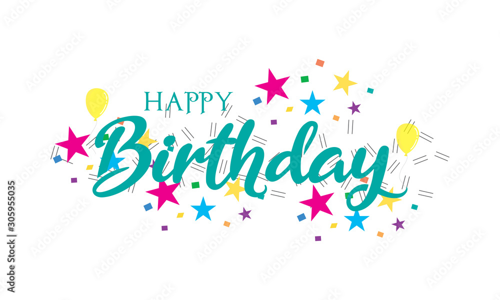 Happy Birthday text with typographic style vector design. can be used for greeting cards. Birthday card. birthday invitation card
