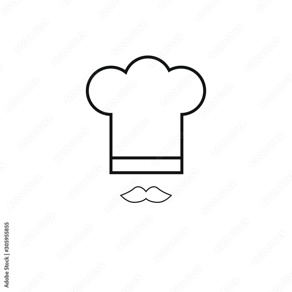 vector chef hat icon formed with simple lines vector chef hat icon formed with simple lines