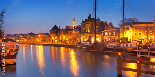 City of Haarlem, The Netherlands at night