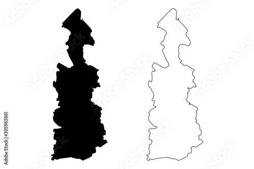 Guaynabo municipality (Commonwealth of Puerto Rico, Porto Rico, PR, Unincorporated territories of the United States) map vector illustration, scribble sketch Guaynabo map