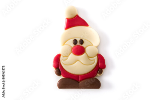 Christmas Santa Claus chocolate bonbon isolated on white background 