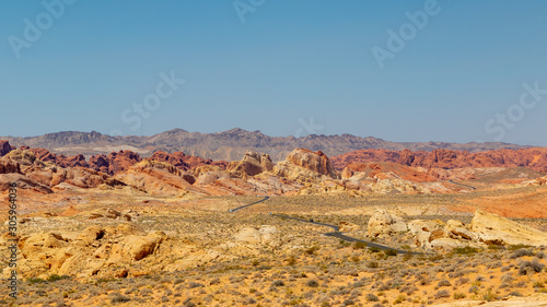 Panoramic view over Valley of Fire State Park, Nevada