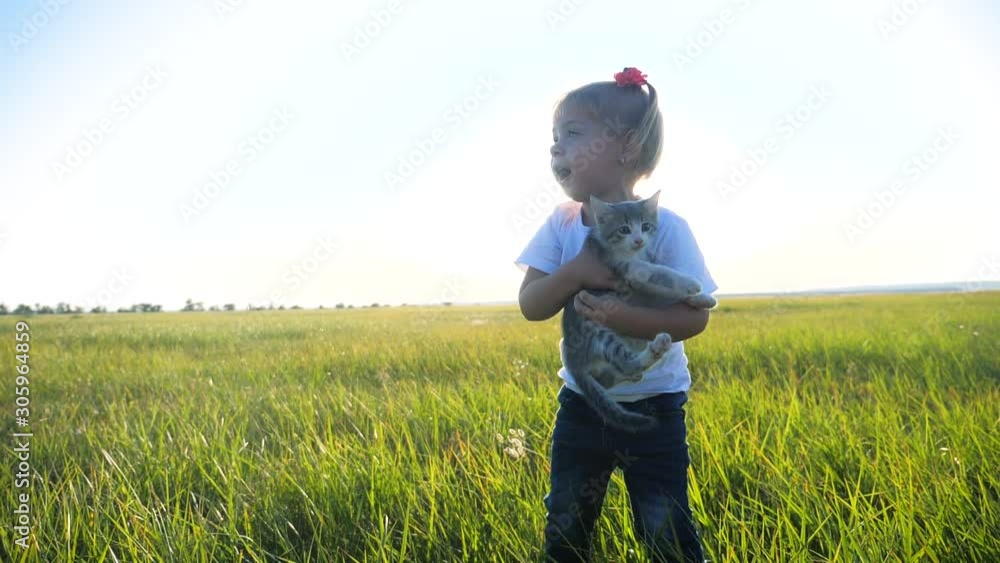 little daughter a girl cat nature concept happy family slow motion video. girl child blonde plays with little kitten on the nature sunset summer in the park. little girl are lifestyle playing with little daughter a girl cat nature concept happy family slow motion video. girl child blonde plays with little kitten on the nature sunset summer in the park. little girl are lifestyle playing with
