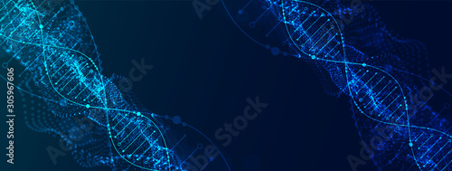 Science template, abstract background with a DNA molecules. Vector illustration.
