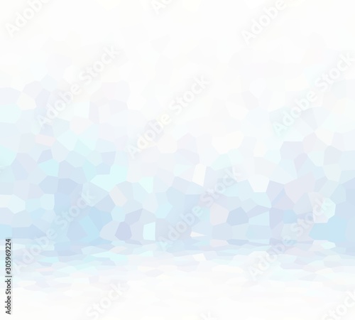 Light blue white crystal tiles empty room background. Gleaming decorative glass texture. Glare mosaic abstract 3d illustration. Icy geometric pattern decor. Subtle pastel colors. Winter design.