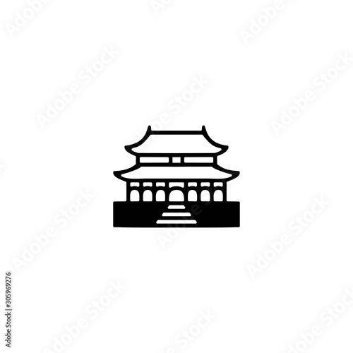 simple china building vector logo