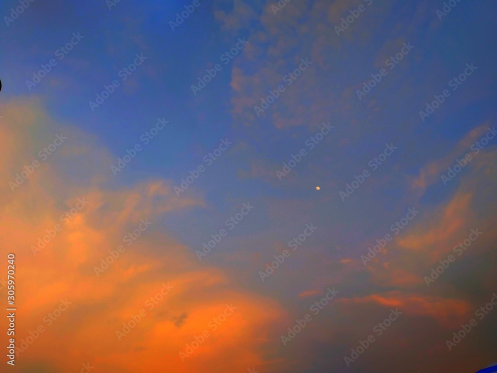sky with clouds and a star