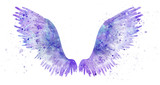 Pink spreaded magic angel watercolor wings