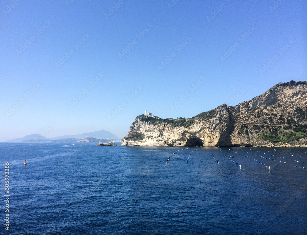 Gulf of Naples seacoast in summer