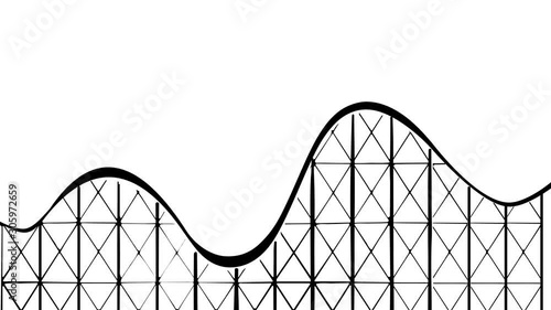 Roller coaster motion animation on a white background