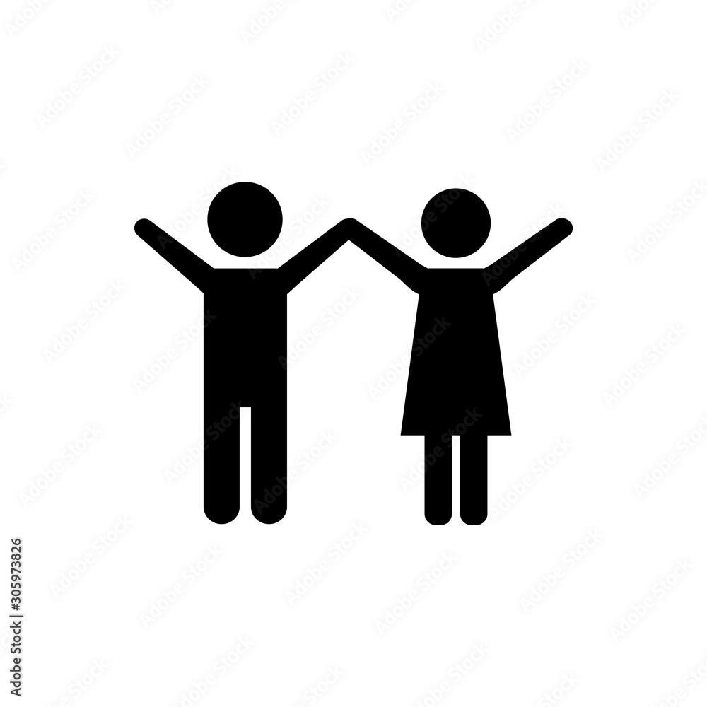 Love and friendship icon, logo isolated on white background Love and friendship icon, logo isolated on white background