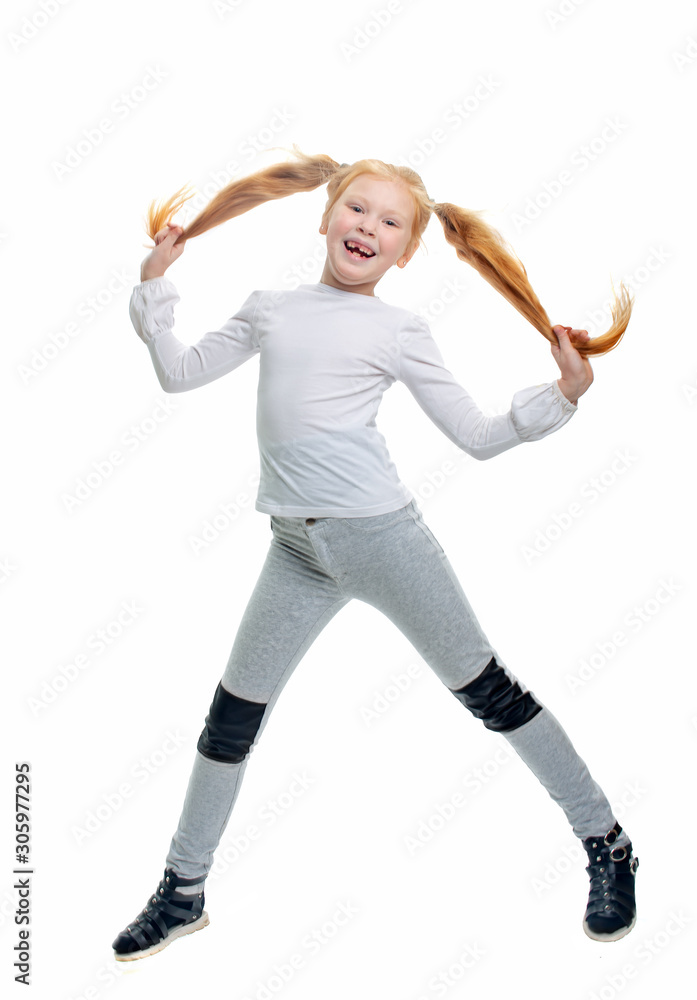 Red-haired girl in the jump Red-haired girl in the jump