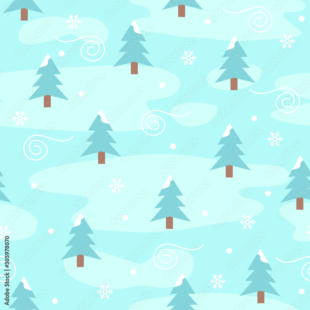 Seamless Pattern of Fir Tree design for background, wallpaper, clothing, wrapping, fabric