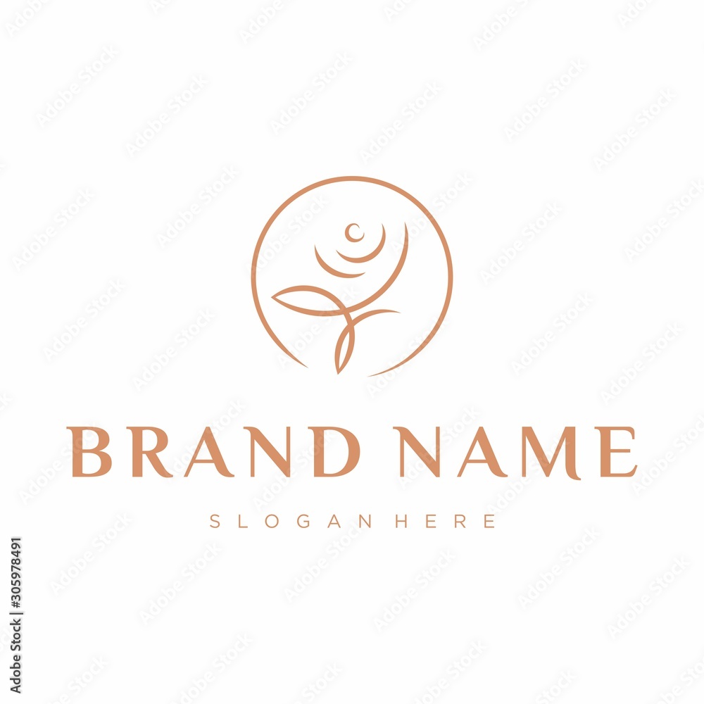Red rose logo template Vector illustration Red rose logo template Vector illustration