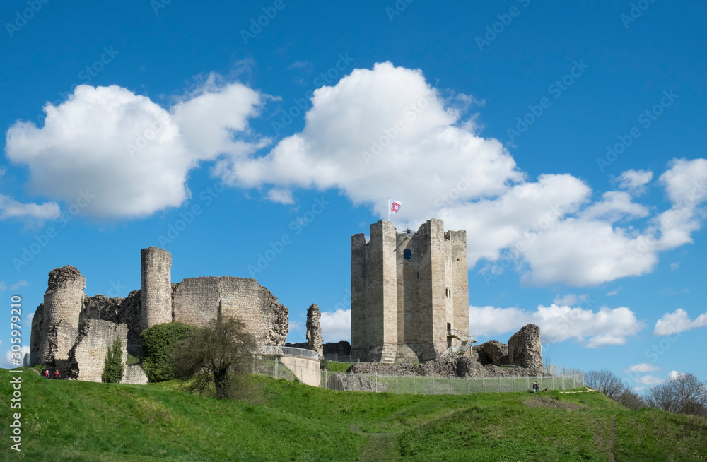 Conisbrough Castle, Conisbrough, South Yorkshire, UK 17th April 2016 The medieval castle which stands between Rotherham and Doncaster is now in the care of English Heritage and has been restored