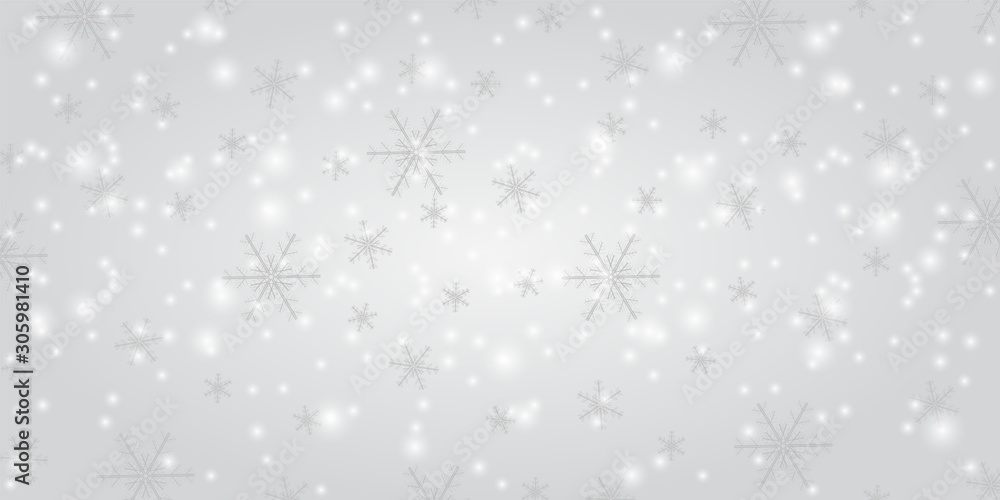 Snowfall on a white background. Winter snowflakes trendy vector background. Shining snow with christmas backdrop. Card or banner with flakes confetti scatter. Freezing cold symbols. Snowfall on a white background. Winter snowflakes trendy vector background. Shining snow with christmas backdrop. Card or banner with flakes confetti scatter. Freezing cold symbols.