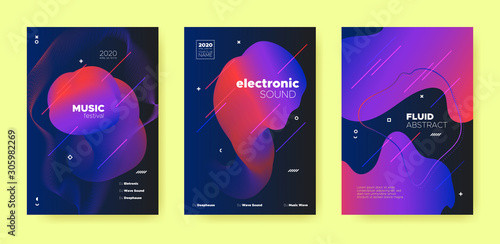 Abstract Fluid Design. Music Party. Techno Dj 