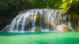 Erawan waterfalls, beautiful evergreen paradise of the Middle travelers. Ideal for relaxing National Park, Kanchanaburi, Thailand