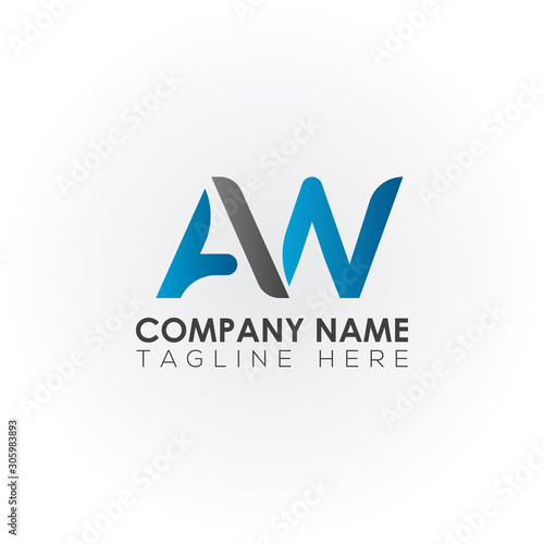 Free Download Initial letter AW simple logo Vector template. Simple AW Letter logo design. AW font type logo. - GFXLoad