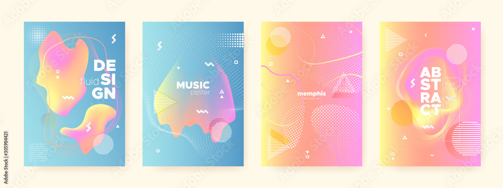 Multicolor Fluid Waves. Pink Memphis Brochure. Multicolor Fluid Waves. Pink Memphis Brochure.