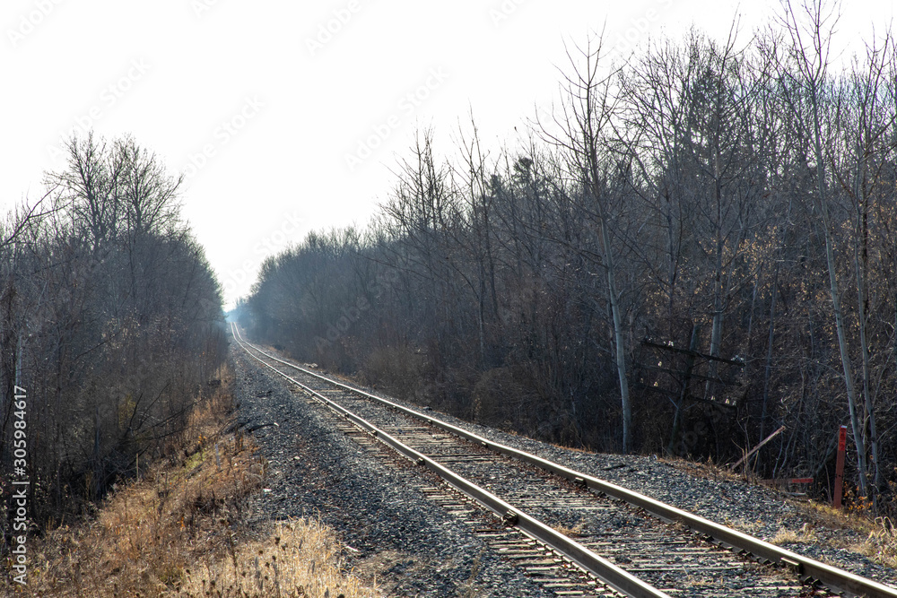 railroad tracks in the winter