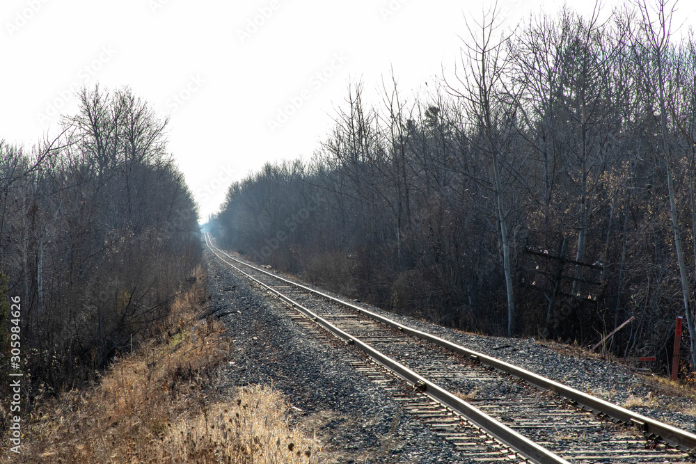 railroad tracks in winter