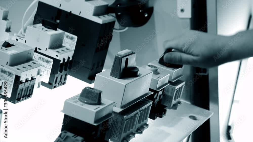 Person clicks pushing on the control panel buttons and pressing Person clicks pushing on the control panel buttons and pressing