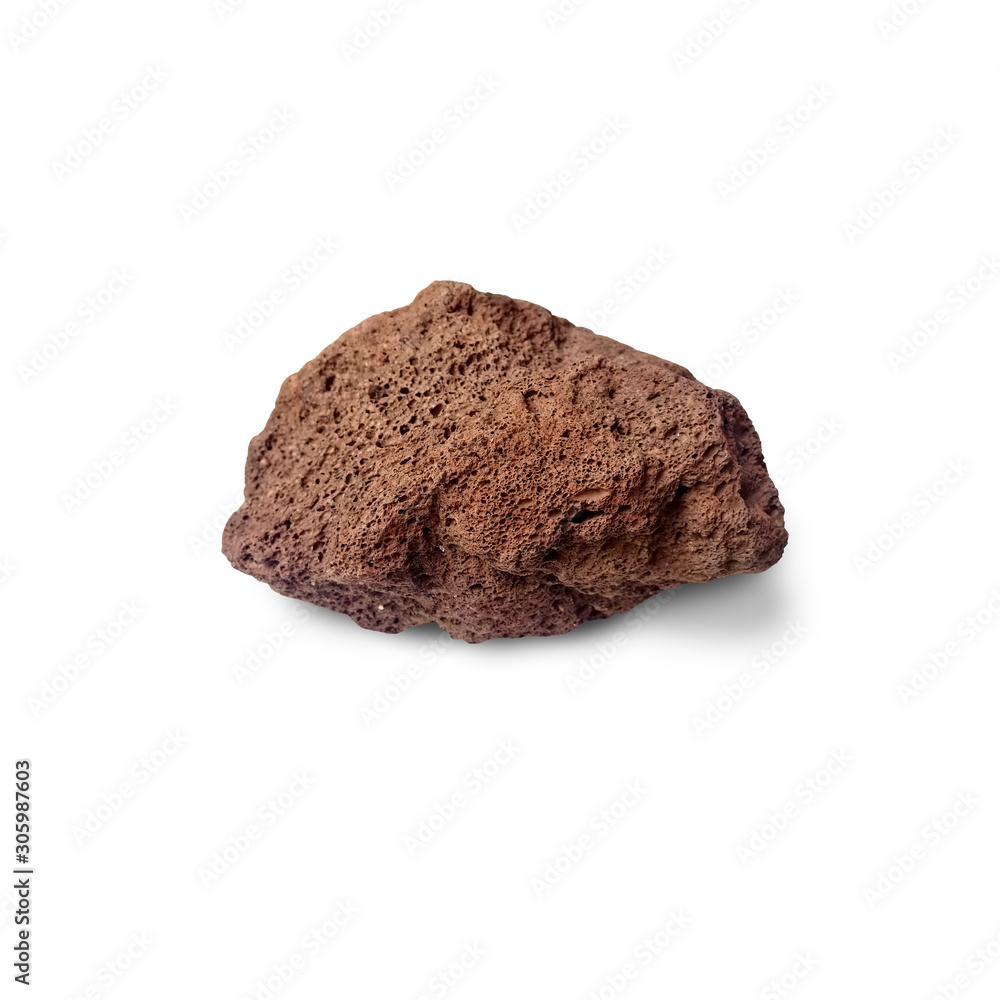 Basalt stone isolated on white background. Basalt is Extrusive igneous rock or Volcanic Rock. Basalt has a fine texture. Dark or gray to black, brown to heavy and mostly porous. Basalt stone isolated on white background. Basalt is Extrusive igneous rock or Volcanic Rock. Basalt has a fine texture. Dark or gray to black, brown to heavy and mostly porous.