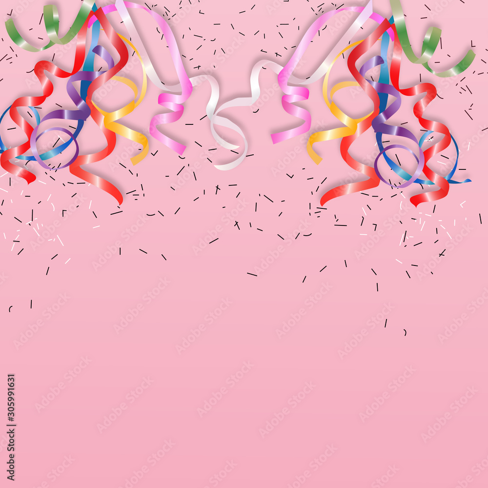Confetti background isolated. Colorful ribbons burst. Vector festive illustration.