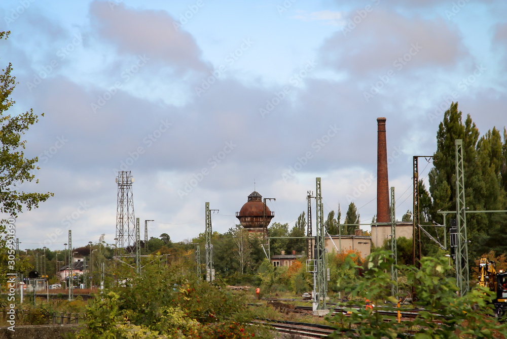 Obraz premium Blick auf Details auf einer Baustelle der Bahn