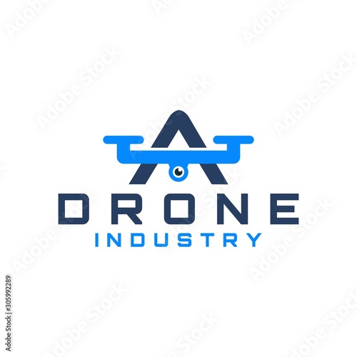 creative drone logo design vector