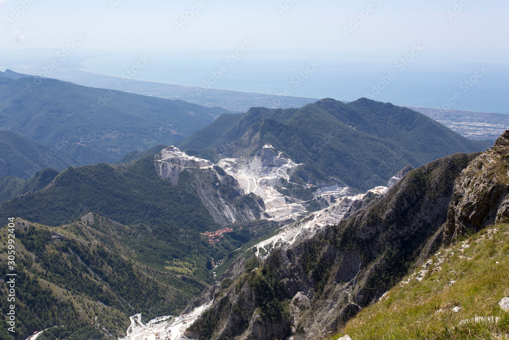 Panoramic view from Monte Sagro in apuan alps