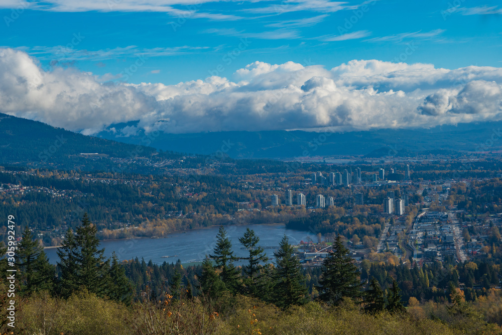 Clouds gathering over Burrard Inlet at Port Moody