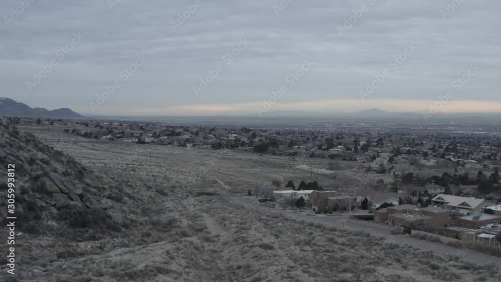 Aerial at edge of city in New Mexico Aerial at edge of city in New Mexico