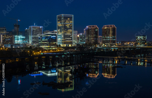 Richmond  VA skyline at night