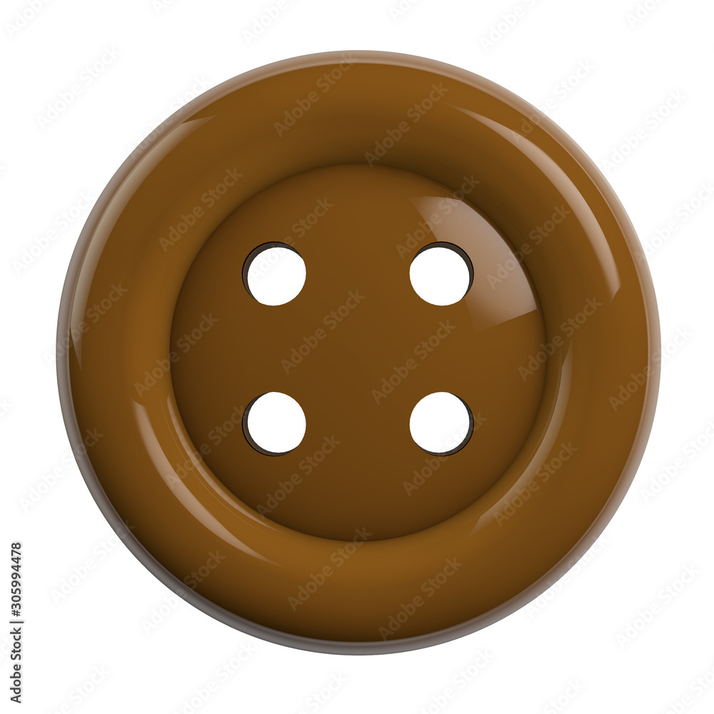 Brown Button Isolated on White Background Brown Button Isolated on White Background