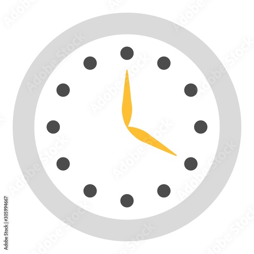 Room wall clock icon. Flat illustration of room wall clock vector icon for web design