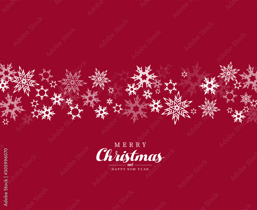 Merry Christmas vector illustration with many snowflakes on red background. Merry Christmas vector illustration with many snowflakes on red background.