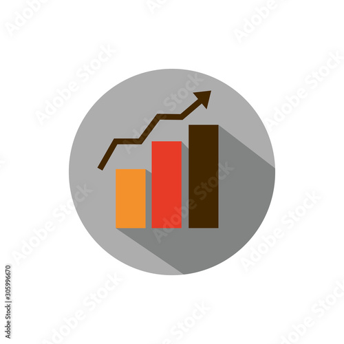 statistics growth diagram business strategy icon block shadow