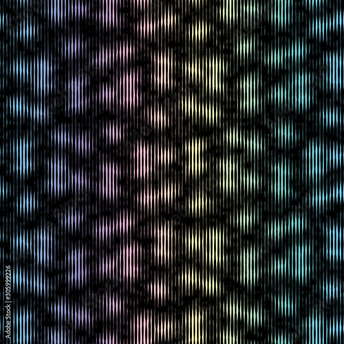 Glittering glowing bleeding Ink sparkle spectrum seamless repeat vector pattern swatch