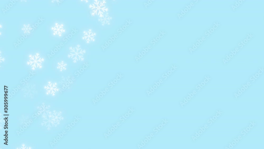 Abstract looped animated blue background with white glowing snowflakes in the corner. obyavlenie, advertising, greetings on Christmas, new year, winter. Space for text.4K. Abstract looped animated blue background with white glowing snowflakes in the corner. obyavlenie, advertising, greetings on Christmas, new year, winter. Space for text.4K.