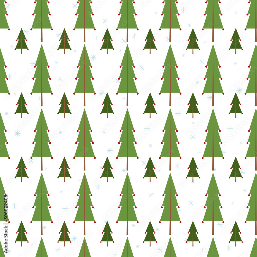 Winter seamless pattern with Christmas tree and snow. Merry Christmas and Happy New Year. Seamless Vector Pattern. Vector background Winter seamless pattern with Christmas tree and snow. Merry Christmas and Happy New Year. Seamless Vector Pattern. Vector background