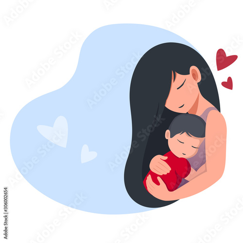 Mom holds a baby